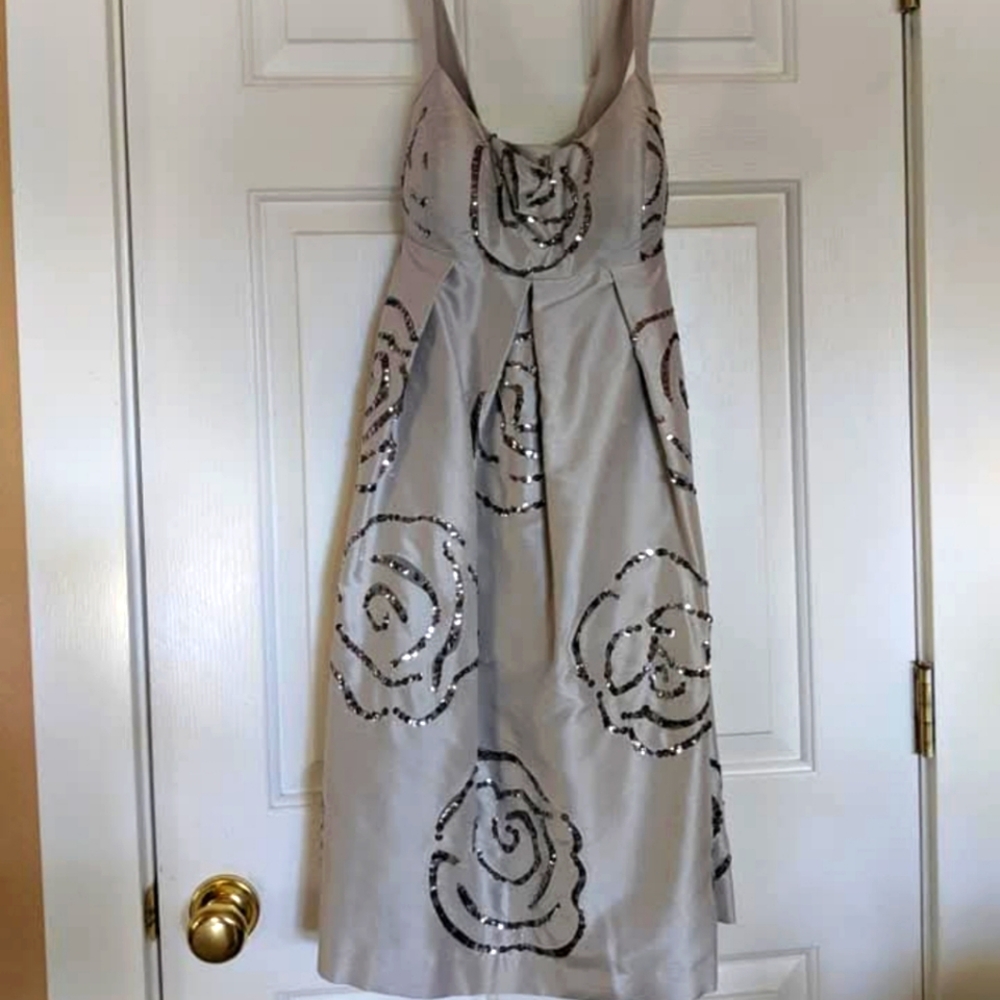 Silver Real Silk cocktail dress size 12
